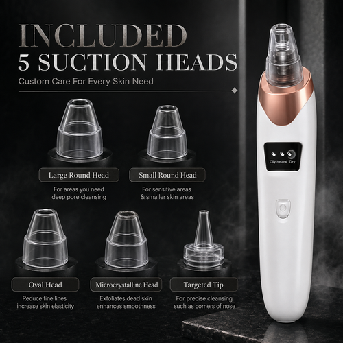 Face Detailing Pore Vacuum — Blackhead Removal, Oil Control & 3-Level Suction