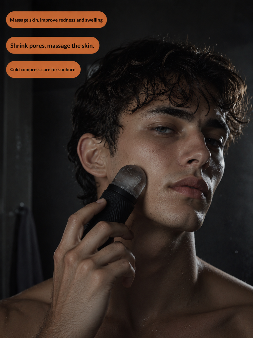 Silicone Facial Ice Roller – Reusable Cooling Face Sculpting & Depuffing Skincare Tool